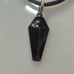 🖤 Black Coffin Pendant Necklace | Gothic Cross Detail 🖤